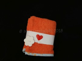 Frotteeturban, orange / weiss